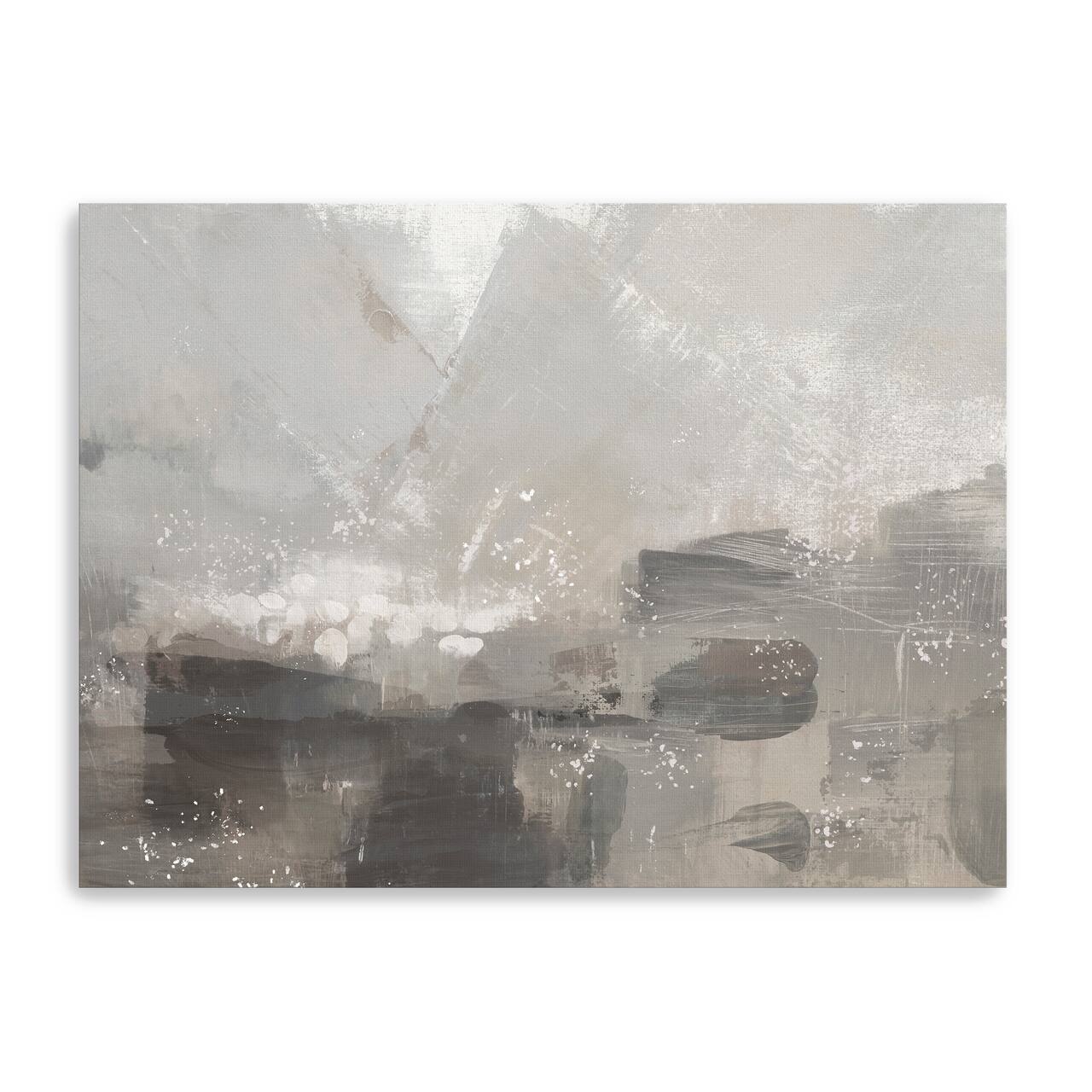 Contemporary Gray Abstract Landscape Canvas Giclee